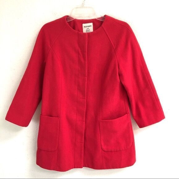 Old Navy wool blend hidden button up coat S - Picture 1 of 8